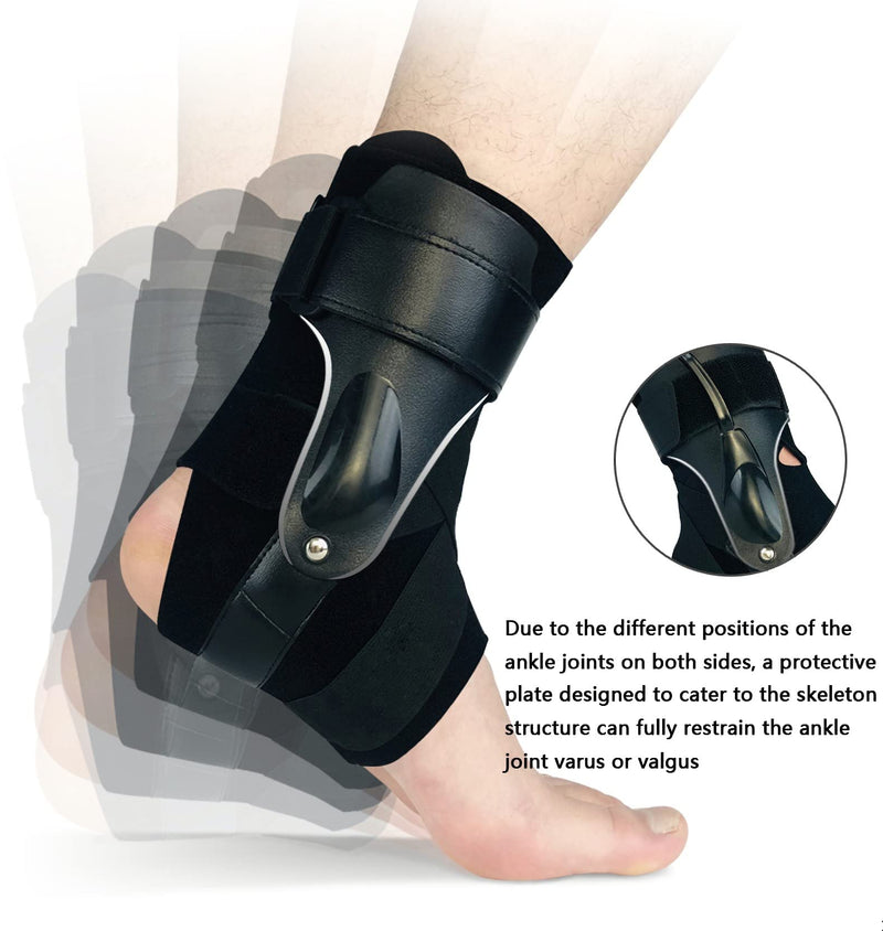 Ankle Support Brace with Side Stabilizers and Cross Auxiliary Fixing Belt Strength Protection for Sports Injury Recovery Ankle Sprain, Arthritis, Strain, Fatigue, Foot Pain Relief 1 Piece (M) Black M - NewNest Australia