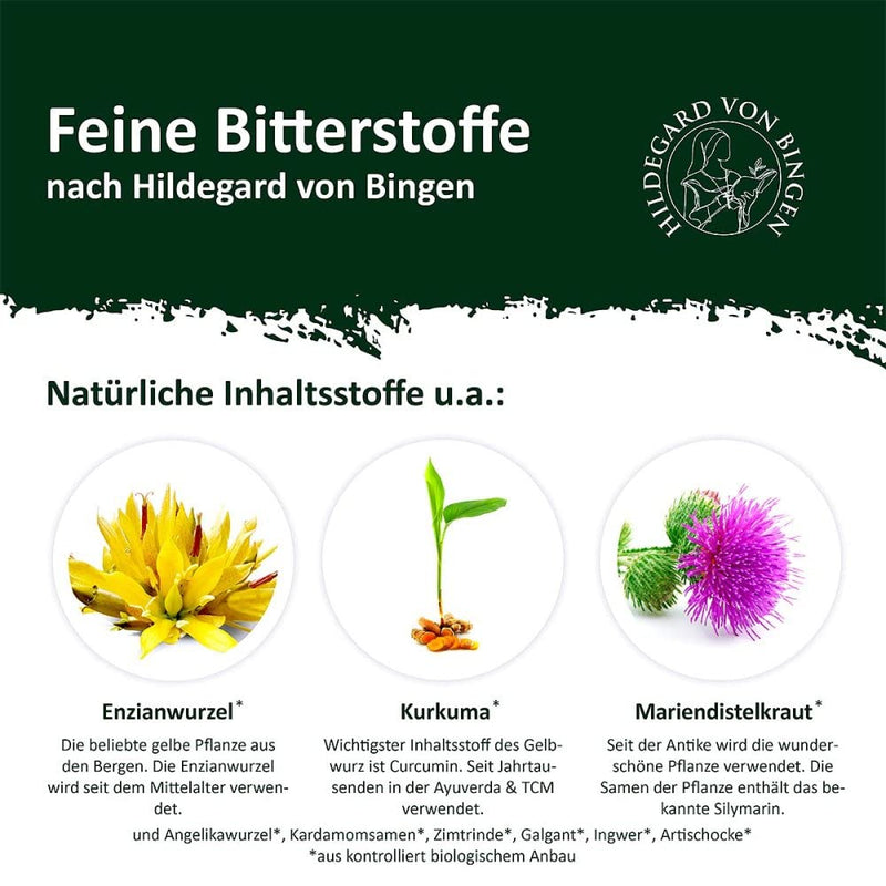 Bitterkraft Original In 5 Sizes - Organic Bitter Substance Drops According To Hildegard Von Bingen - Balanced Herbs Before Eating - 100Ml Bitter Drops Herb Bitter - NewNest Australia