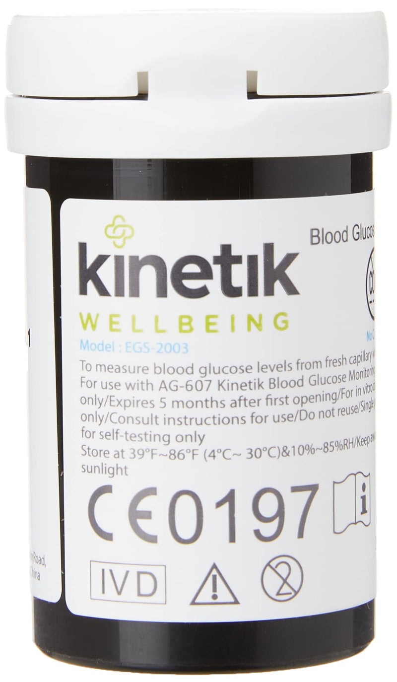 Kinetik Wellbeing Blood Glucose Test Strips (Pack of 100) – Used by the NHS – In Association with St John Ambulance – Test Strips Available on Prescription 100 Count (Pack of 1) Single - NewNest Australia
