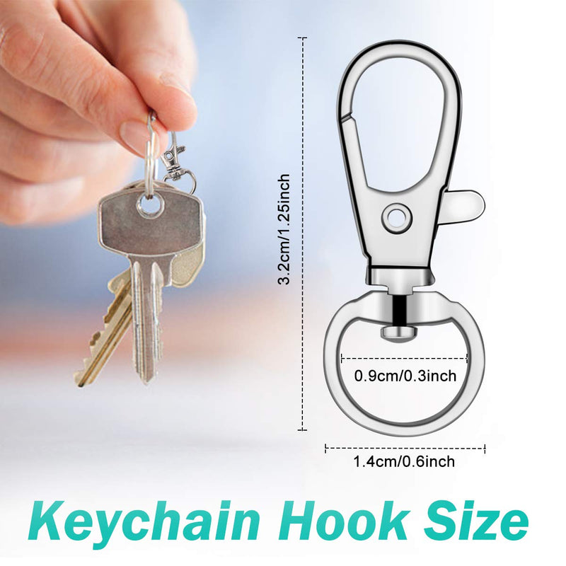 100 Pcs Premium Swivel Snap Hooks with Key Rings,Metal Lanyard Keychain Hooks Lobster Clasps for Key Jewelry DIY Crafts 1.25inch/32mm(50 Pcs Lanyard Snap Hooks+50 Pcs Key Rings) 1.25 inch-32mm - NewNest Australia