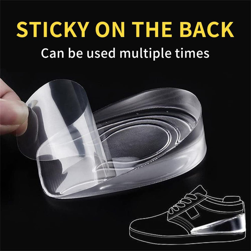 1 Pair Silicone Gel Height Increase Insole Heel Lift Inserts Half Plain Gel Heel Pad Elastic Cushion Arch Support Insert… 2cm Men - NewNest Australia