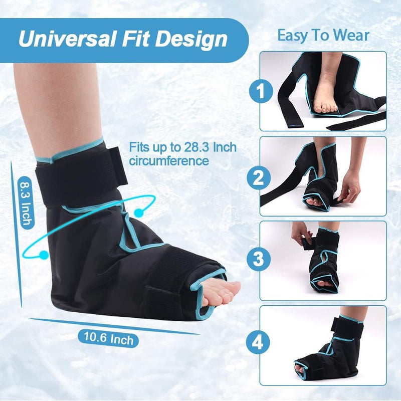 NEWGO Cooling Cuff Foot, Cooling Shoes Cooling Socks Feet Ice Shoe for Injuries Ankle Ice Bag Cooling Socks Chemotherapy, 1 Piece (Black) Black - NewNest Australia