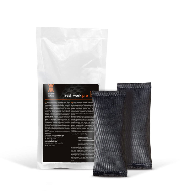 Fresh Work Pro Shoe Odor Eliminator and Deodorizer Sachets, 2 Pack, Reusable Insert for Shoes, Boots, and Footwear, Absorbs Sweat and Moisture for Clean, Dry Support - NewNest Australia