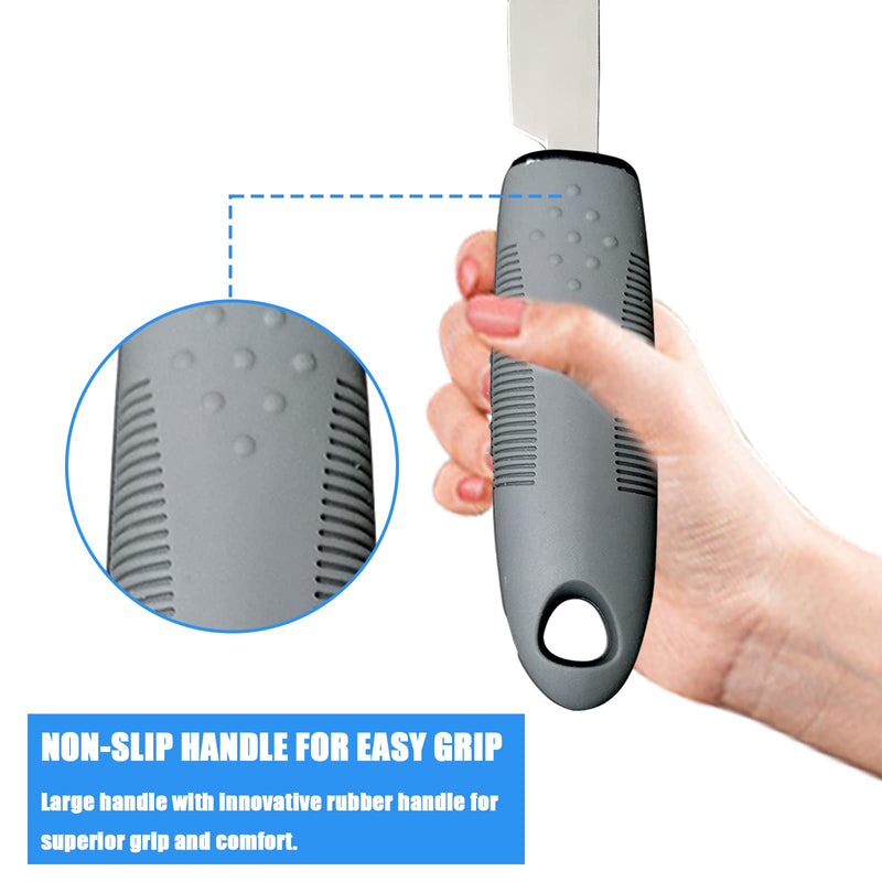 Ksvaye 4 Piece Parkinson Cutlery With Thick Handle Adaptive Utensils Easy Grip Cutlery Set Fork Teaspoon Tablespoon Knife For Disabled People Parkinson'S Patients Elderly Arthritis (Grey) - NewNest Australia
