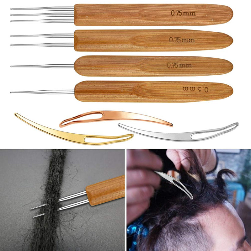 7 Pieces Dreadlock Crochet Hook Include Dreadlocks Crochet Hair Weaving Needle Tool 2 Pieces 1 Hook + 1 Pieces 2 Hooks + 1 Pieces 3 Hooks + 3 Pieces Hair Braid Craft Locking - NewNest Australia