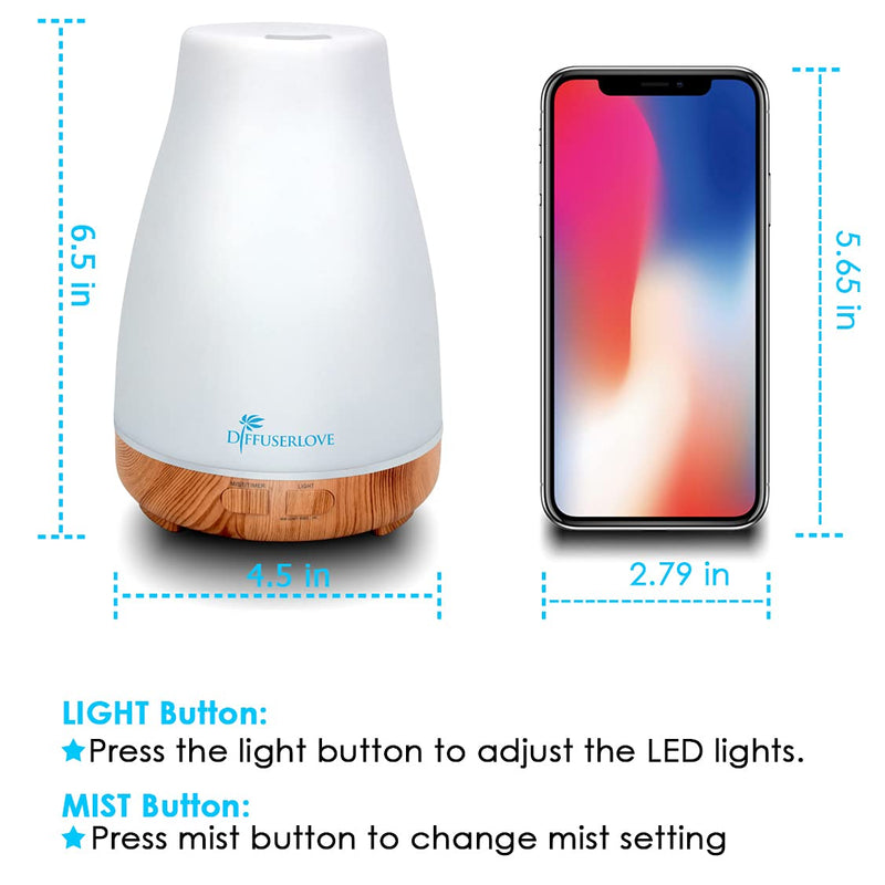 300ML Essential Oil Diffuser Remote Control Aromatherapy Diffuser Mist Humidifiers with 7 Color LED Lights and Waterless Auto Shut-Off for Bedroom Office House Kitchen Yoga - NewNest Australia