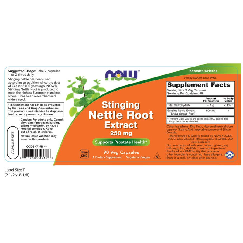 Now Foods Stinging Nettle Root Extract 250mg, Veg-Capsules, 90-Count (Pack of 3) 90 Count (Pack of 3) - NewNest Australia