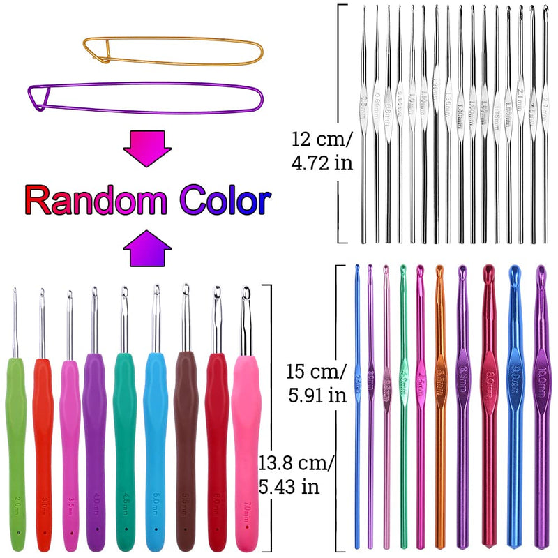 96 Pack Crochet Hooks Set, Ergonomic Knitting Needle Weave Yarn Kits with Storage Case and Crochet Needle Accessories, Crochet Needles Kit for Beginners and Experienced Crochet Hook Lovers - NewNest Australia