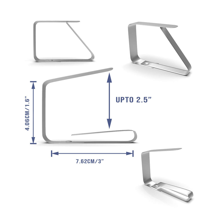 NewNest Australia - ProTensils 12 Large Tablecloth Clips, Outdoor Table Cover Clamps for 2.5" Thick Tables, Stainless Steel Holders | Durable, Windproof, Rust-Free 