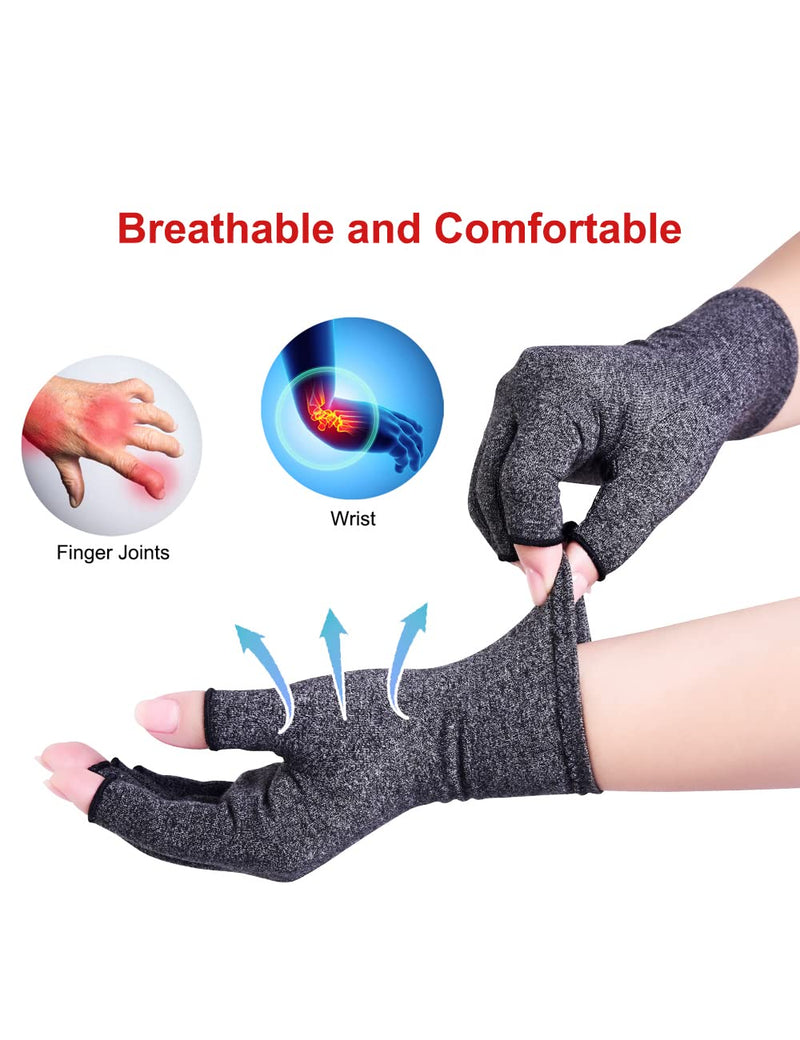 Osteoarthritis Gloves, Fingerless Gloves, Rheumatism Compression Gloves, Arthriti Gaming Gloves, Rheumatic Pain Relief, Rsi, Carpal Tunnel Syndrome (M, Gray + Pink) - NewNest Australia