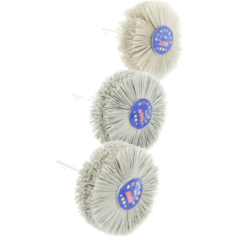 Woodwork Polish Grinder, Nylon Wheel Brush Abrasive, Grinding Head with 6mm Threaded Shank, Abrasive Nylon Wheel Brush, Sanding Mop, Abrasive Wheel (320/400/600# 3Pcs) - NewNest Australia