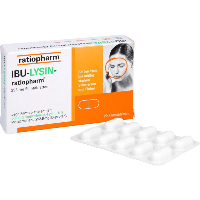 IBU-LYSIN-ratiopharm 293 mg film-coated tablets 20 pcs - NewNest Australia