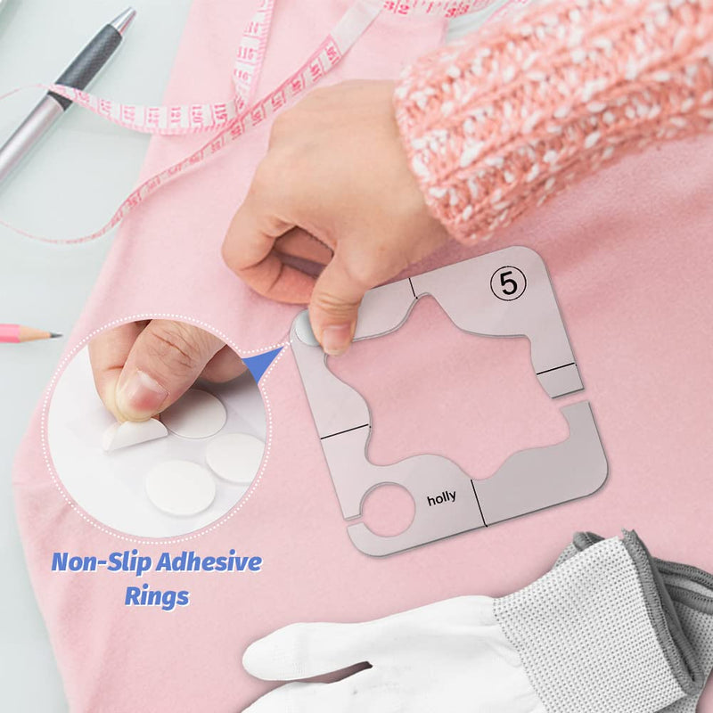 SYCOOVEN 13 PCs Free Motion Quilting Template Set Includes 8 Quilting Templates, Quilting Frame, Quilting Gloves, Ruler and Quilting Stickers for DIY Quilting on Sewing Machine As Picture Show - NewNest Australia