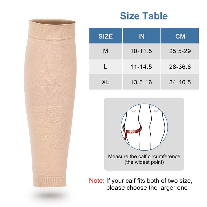 Compression Stocking, Calf Compression Sleeves, Medical Footless Compression Socks Shin Splints Leg Brace 20-30mmHg with Graduated Pressure for Swelling Varicose Veins Calf Beige-l - NewNest Australia