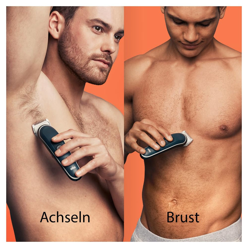 Braun Series 5 body groomer / intimate razor for men, body care and hair removal for men, for chest, armpits, comb attachments 1 - 11 mm, waterproof, 100 min. running time, gift for men, BG5370 Light Gray NEW - BG5370 - NewNest Australia