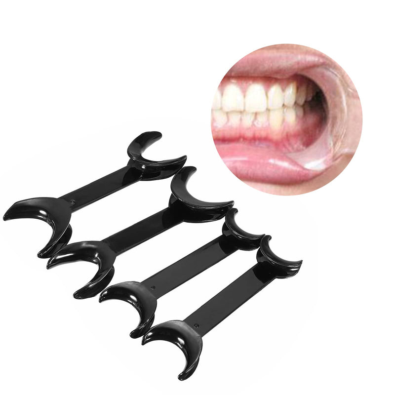 6 Pcs Dental Retractor, T-Shape Dental Cheek Retractor 3 Large Size+3 Small Size Double Head Mouth Opener，Surgical Retractor for Teeth Whitening Dental Orthodontic Tool (Black) Black - NewNest Australia