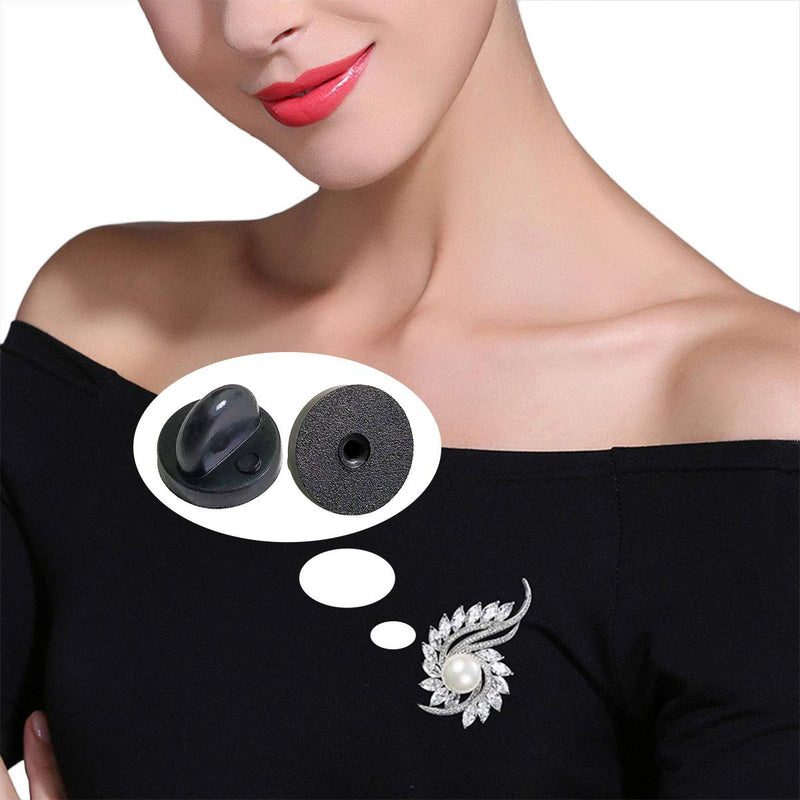 100pcs PVC Rubber Pin Backs, Rubber Lapel Pin Backs for Replacement Uniform Badge(Black) 100PCS - NewNest Australia
