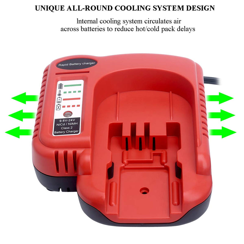 Lasica Replacement for Black & Decker Battery Charger BDCCN24 BDFC240 Black and Decker 9.6V 12V 14.4V 18V 24V NiCad & NiMh Battery Firestorm HPB18-OPE HPB14 HPB12 HPB96 HPB24 Black Decker 18V Charger - NewNest Australia