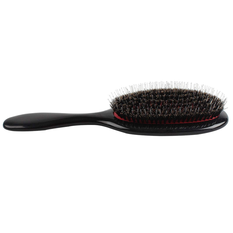 VinBee Paddle Hair Extension Brush Massage Hair Brush Professional Detangle Natural Bristle Cushion Nylon Brush Comb Oval Anti-static Beauty Works Hair Brush Black - NewNest Australia