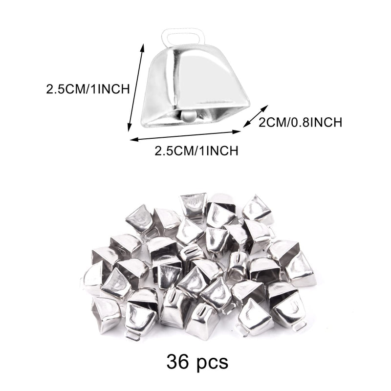 Quacoww 36 Pieces Christmas Jingle Bells Metal Cow Bells Craft Bells Small Bell Mini Bells DIY Bells for Wreath, Holiday Home and Hanging Christmas Wind Chimes Making - NewNest Australia
