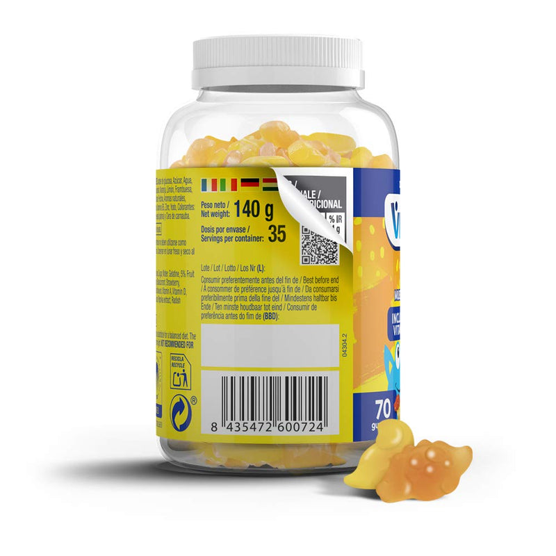 VITALDIN Kids Multivitamin Gummies – Food Supplement for Children with 11 Essential Vitamins & Minerals – 70 Chewable Gummies (1-Month Supply); Fruit Flavour – Vitality & Immune System – Gluten Free - NewNest Australia
