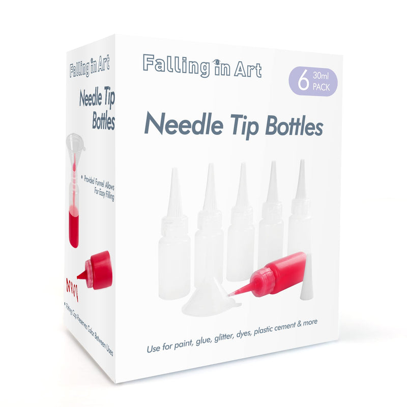 Falling in Art 1 oz. Needle Tip Squeeze Bottles with a Funnel, 6-Pack - NewNest Australia