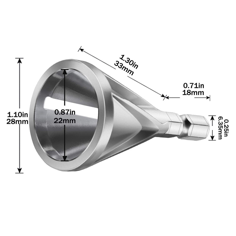 IRmm HSS Deburring External Chamfer Tool,High Speed Steel Hex Shank Remove Burr Tools for Drill Bit Fits for Bolts，2 Pack（Silver) Silver(Hex Shank) - NewNest Australia