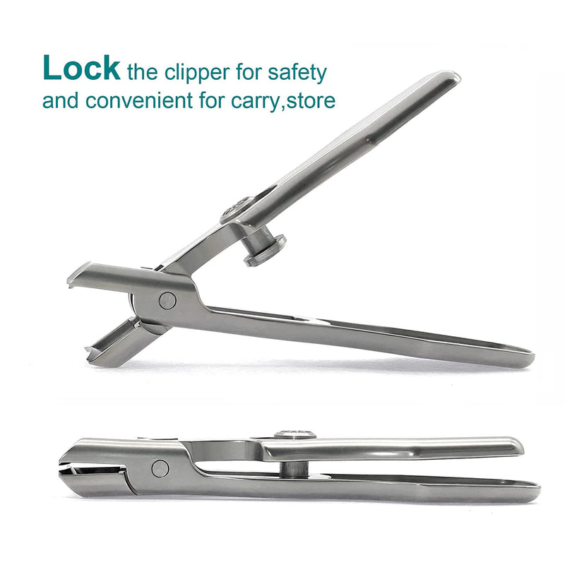 VOGARB Nail Clippers For Thick Nails Large Wide Jaw Opening Cutter with Safety Lock Heavy Duty For Ingrown Toenail Fingernail No Splash Trimmer With Catcher For Men Women Adult Seniors (Silver) Silver - NewNest Australia