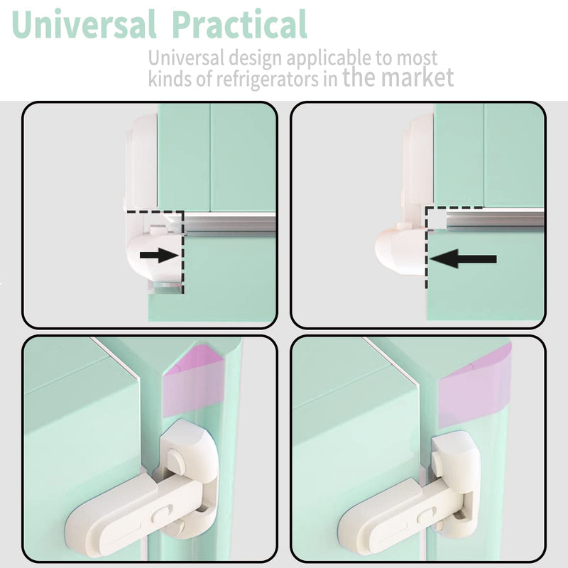 Qinzcp 1 Pack Updated Baby Safety Proof Fridge Latch Lock to Keep Door Closed,Child Proof Refrigerator/Fridge/Freezer Door Lock for Toddlers and Kids,no Tools Need or Drill (White) White-1pcs - NewNest Australia