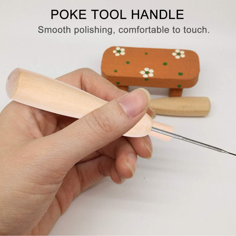 ARTIBETTER 5pcs Poking Felting Needle Pen Wooden Punch Needle Holder Cross Stitch Felting Needle Handles - NewNest Australia