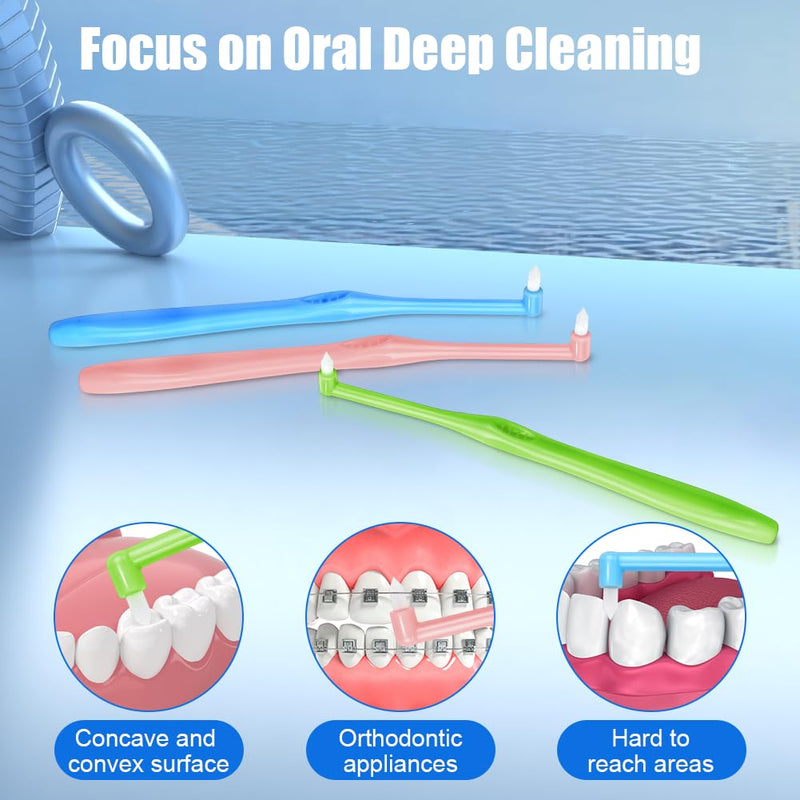 ACWOO Tufted Toothbrush, Pack of 4 Single Tufted Brush Toothbrush Small Toothbrush Tufted Brush Soft Tufted Toothbrush Trim Toothbrush Single Interdental Space Brush for Detail Cleaning - NewNest Australia