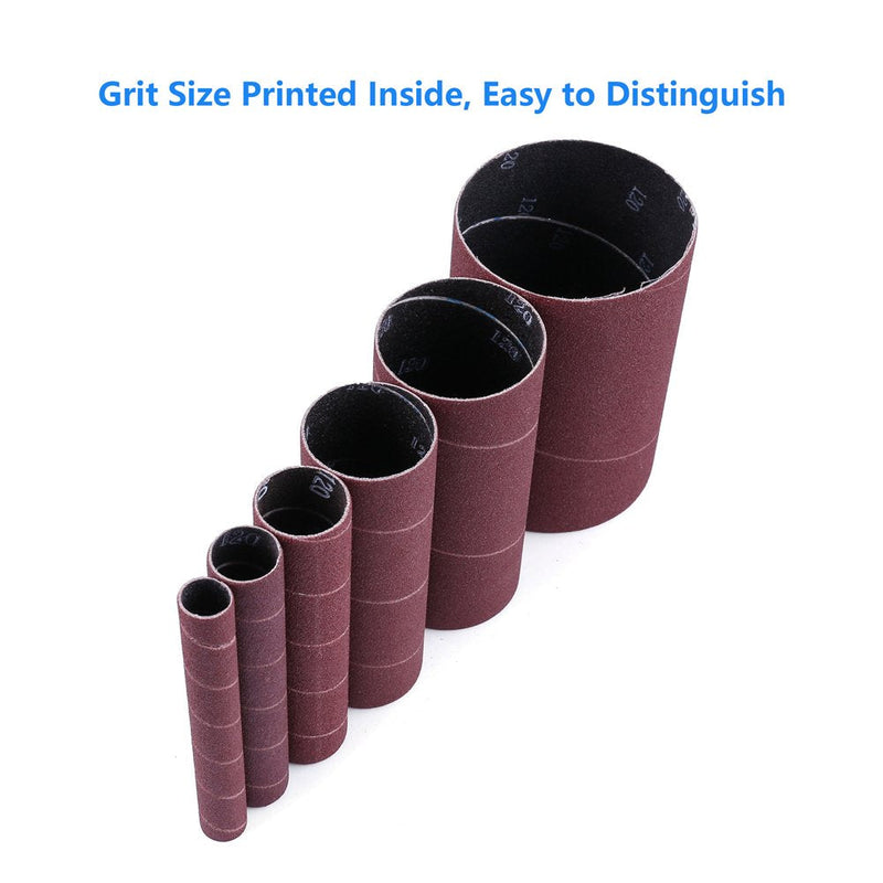 120 Grit Spindle Sanding Sleeves by LotFancy, Pack of 18, Aluminum Oxide Abrasive, 4-1/2” Length, 3 Each of 1/2”,3/4”,1”,1-1/2”, 2” and 3” 120 Grit - NewNest Australia