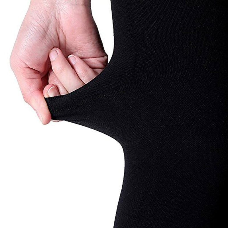 PEDIMEND Compression Thigh Highs Open Toe Stocking (1PAIR – 2PCS) - Leg Support Hose for Varicose Vein Treatment/Swollen Legs - for Men and Women (Black) 2 Count (Pack of 1) Black - NewNest Australia