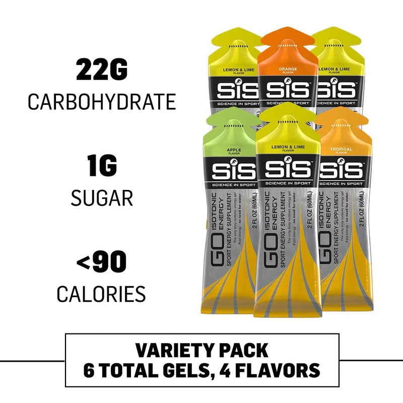 SIS Isotonic Energy Gels, 22g Fast Acting Carbohydrates, Performance & Endurance Sport Nutrition for Athletes, Energy Gels for Running, Sports Gels for Cycling, Citrus Variety - 2 oz - 6 Pack - NewNest Australia
