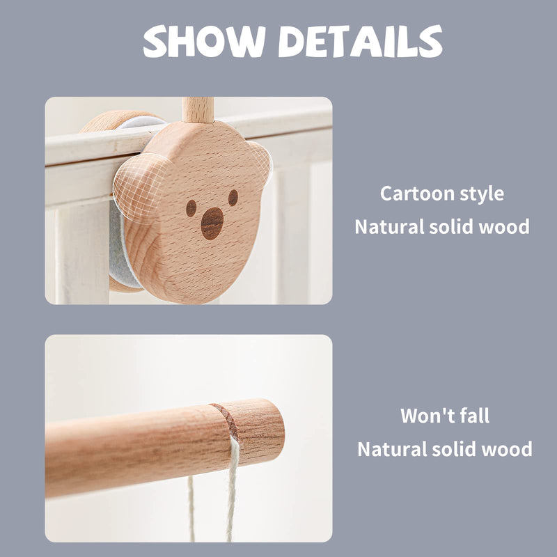 Crib Mobile Arm - HBM Rotating Wooden Mobile Arm for Crib 28-33 inch Baby Mobile Hanger Nursery Decor Mobile Stand for Crib ( Bear Mobile Holder ) Bear Wooden Arm - NewNest Australia