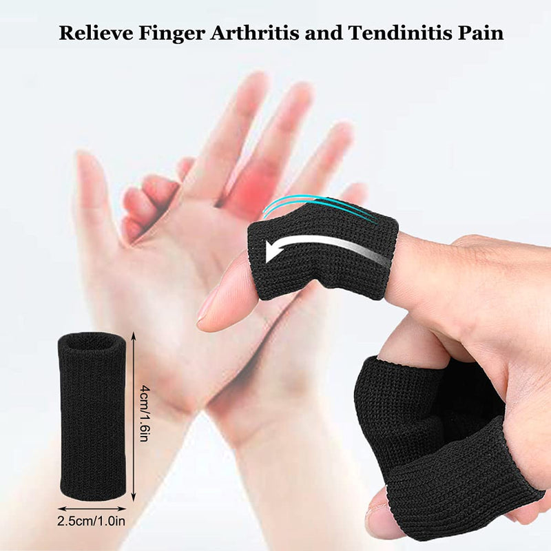Finger Arthritis Sleeves (30Pcs), Elastic Thumb Splint Brace Support Protector Finger Compression Sleeve for Arthritis Joint Pain Relief, Breathable Finger Tape for Triggger Finger Sports Aid Support - NewNest Australia