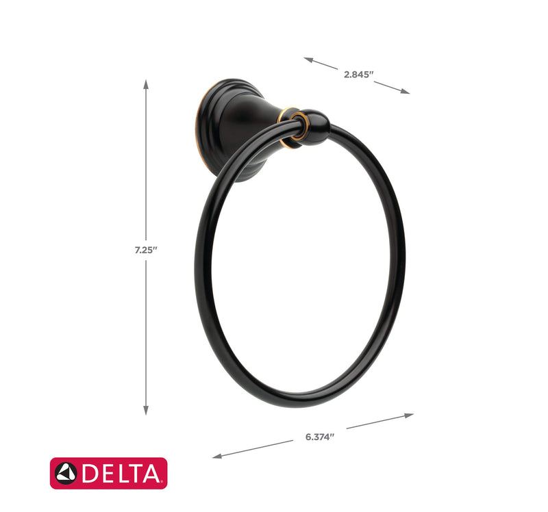 Delta Faucet 79646-OB Windemere Towel Ring, Extends 2-7/8 in. from wall, Oil Rubbed Bronze Oil-rubbed Bronze - NewNest Australia