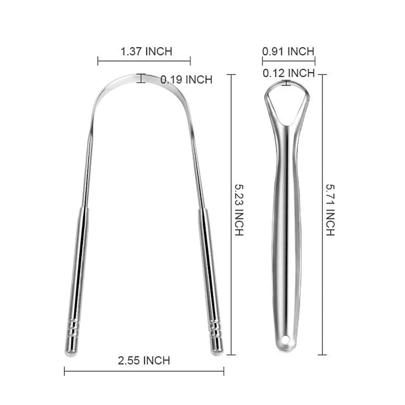 MantraRaj 2Pcs Tongue Scraper Cleaner Oral Tongue Cleaner Scraper Stainless Steel Cleaning Scrapers for Tongue Helps Oral Hygiene Free of Diseases, Reusable Cleaning Scraper Reduces Bad Breath - NewNest Australia