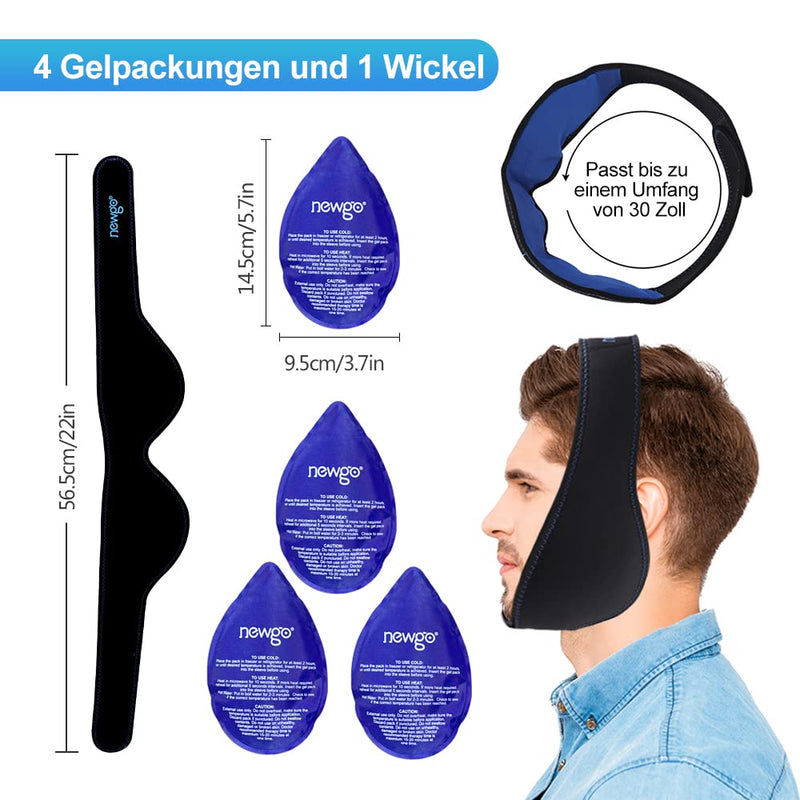 NEWGO Wisdom Tooth Cooling Compress Cooling Pads for Wisdom Teeth Op Cooling Pad Face After Tooth Op Cold Warm Compress, Pack of 4 (Black) Blue - NewNest Australia