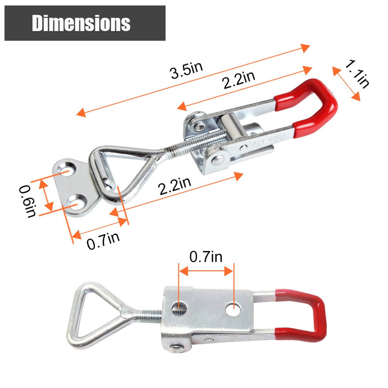 Eliseo Adjustable Toggle Clamp, 6Pack 360lbs Holding Capacity Heavy Duty 4001 Style Toggle Latch Hasp Clamp for Door, Box Case Trunk, Smoker Lid, Jig. Quick Release Pull Latch, Sturdy Metal Draw Latch - NewNest Australia