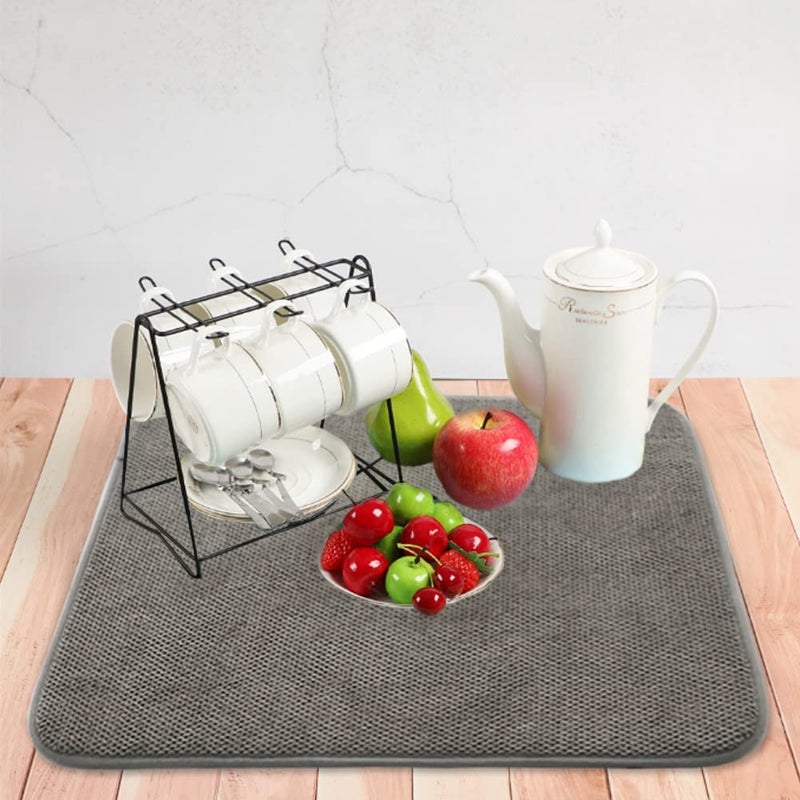3 Pack Dish Drying Mat,Absorbent Microfiber Dishes Drainer Mats for Kitchen Counter Large Size 19 X 14.5 Inch,Dish Drying Pad(Beige/Grey/Blue) 3 pack Beige/Grey/Blue - NewNest Australia