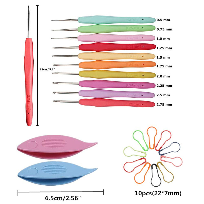 15 Crochet Thread Balls & 10 Lace Crochet Hooks with Storage Bag, 100% Cotton Thread with 2 Tatting Shutters Tools multicolor - NewNest Australia