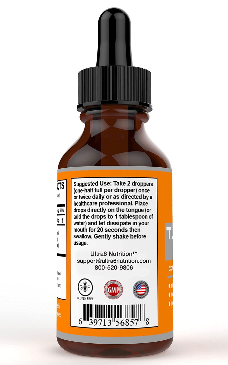 Liquid Turmeric Curcumin with Bioperine offering Best Absorption. Turmeric Extract with Black Pepper for Back, Knees and Hand Discomfort. Turmeric Drops for Joint Support - NewNest Australia