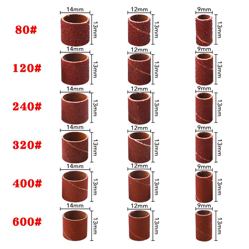 Coceca 458pcs Sanding Drums for Drum Sander,Kit with 432pcs Sanding Band Sleeves 24pcs Drum Mandrels 2pcs Self-Tightening Drill Chuc - NewNest Australia