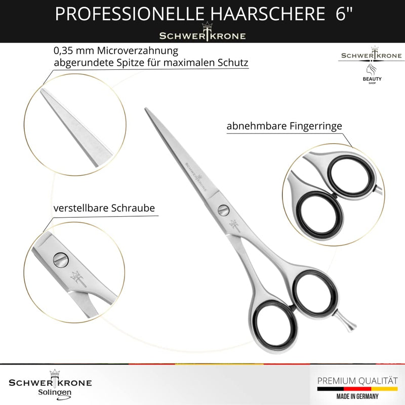 Schwertkrone hair cutting scissors hairdressing scissors made of stainless steel made in Germany, silver - NewNest Australia