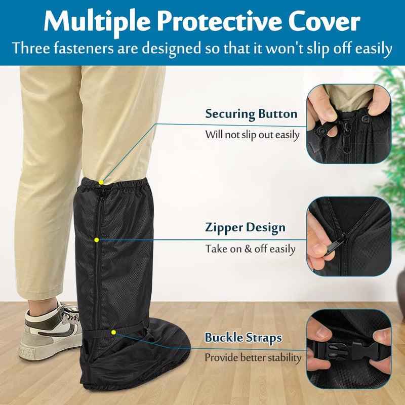 Walking Boot Cover Orthopedic Medical Air Walker Boot Foot Cast Cover for Ankle Fracture Rain Winter Snow Boot Covers Women Men Waterproof Tall Boot Protector Reusable Accessories (Black) Black - NewNest Australia