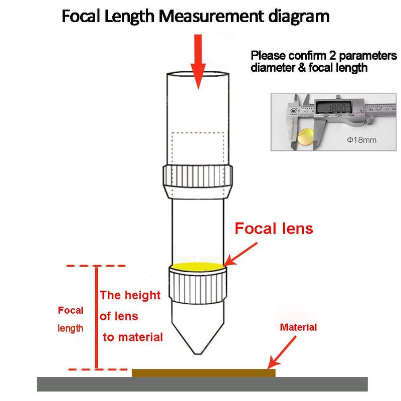 TEN-HIGH CO2 Laser Lens 18mm Laser Mirror CO2 Laser Focal Lens Laser Focus Lens, ZnSe for CO2 Laser Engraving Cutting Machine, Dia18mm FL25.4mm D:18mm FL:25.4mm/1" - NewNest Australia
