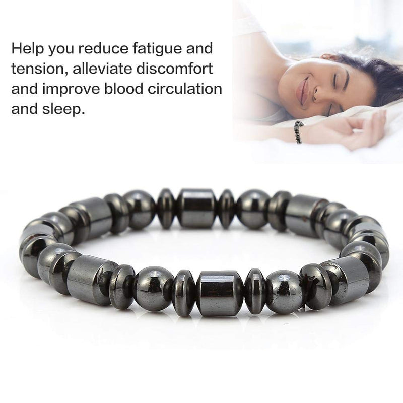 Bracelet, Slimming Bracelet, Fashion Magnetic Bracelet, Weight Loss Bracelet, Unisex Black Stone Bracelet, Healthcare Magnetic Therapy Bracelet, Great Gift, 20 Centimeters - NewNest Australia