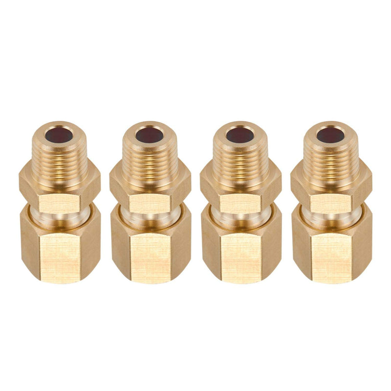 Litorange 4 Pack Metal Brass Compression Tube Pipe Fitting Connector, Straight Coupling Adapter, 1/4" Tube OD x 1/8" NPT Male 4PCS Straight 1/4"x 1/8"NPT - NewNest Australia