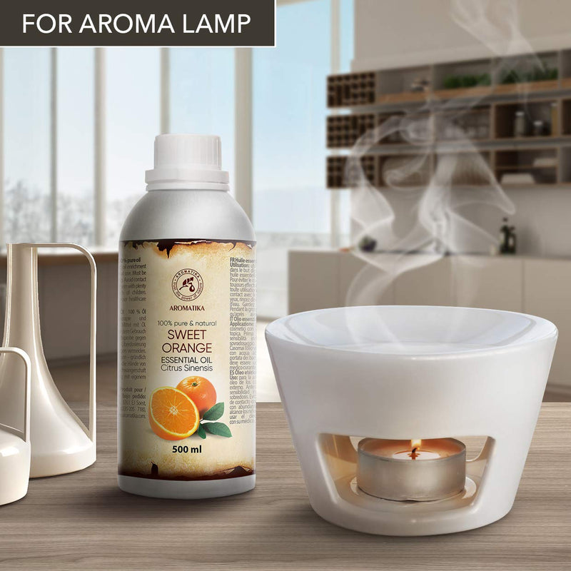 Orange Oil 500 Ml - Citrus Sinensis - Brazil - 100% Pure & Natural Essential Orange Oil - For Good Sleep - Oil Burner - Body Care - Aromatherapy - Room Fragrance - Cosmetic Enrichment - NewNest Australia